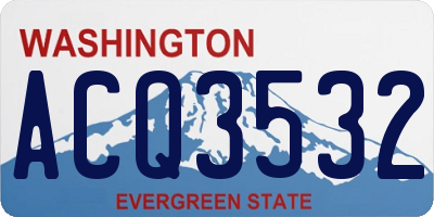 WA license plate ACQ3532