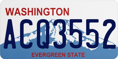 WA license plate ACQ3552