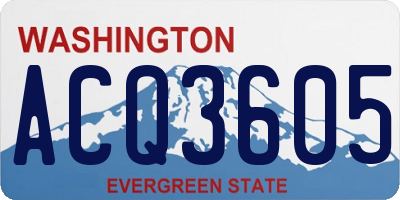 WA license plate ACQ3605