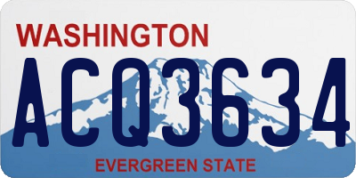 WA license plate ACQ3634