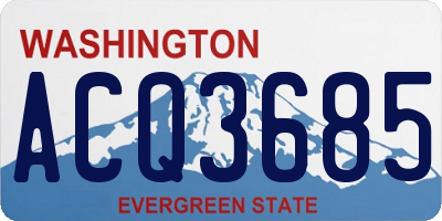 WA license plate ACQ3685