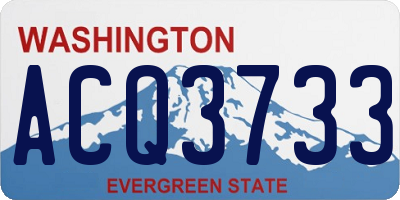 WA license plate ACQ3733