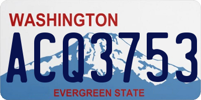 WA license plate ACQ3753