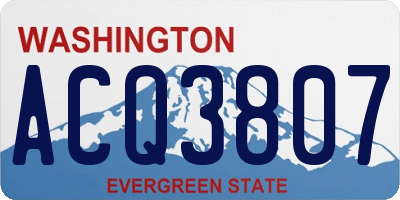 WA license plate ACQ3807