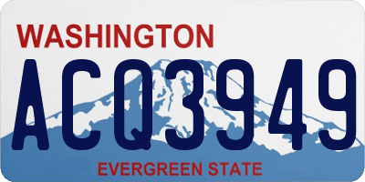 WA license plate ACQ3949