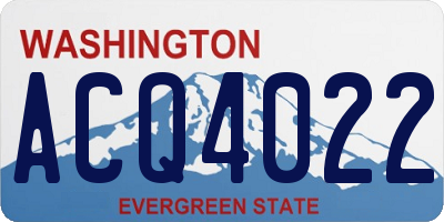 WA license plate ACQ4022