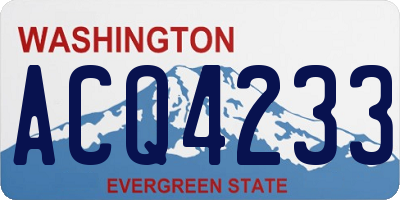 WA license plate ACQ4233
