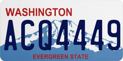 WA license plate ACQ4449