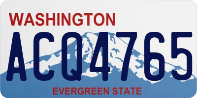 WA license plate ACQ4765