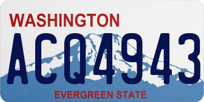 WA license plate ACQ4943