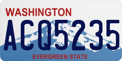 WA license plate ACQ5235