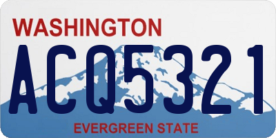 WA license plate ACQ5321