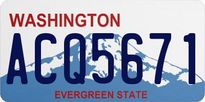 WA license plate ACQ5671