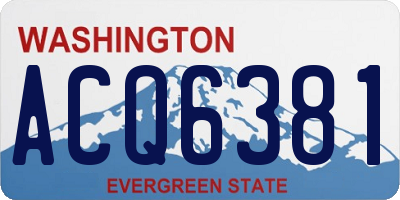 WA license plate ACQ6381