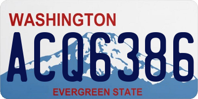 WA license plate ACQ6386