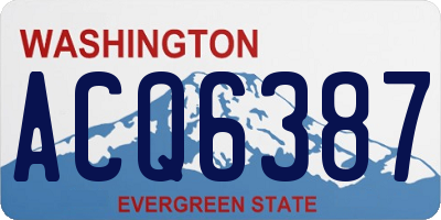 WA license plate ACQ6387