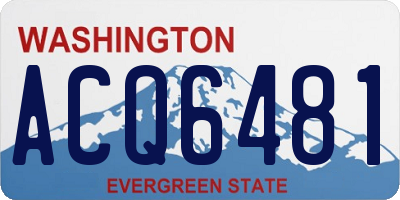 WA license plate ACQ6481