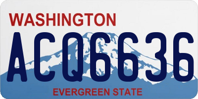 WA license plate ACQ6636