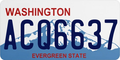 WA license plate ACQ6637