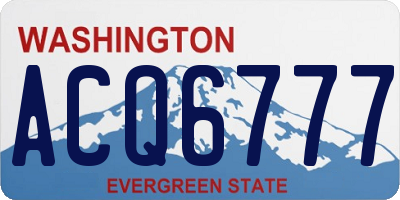 WA license plate ACQ6777