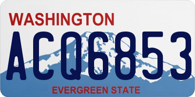 WA license plate ACQ6853