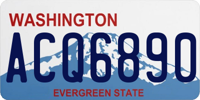 WA license plate ACQ6890