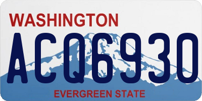 WA license plate ACQ6930