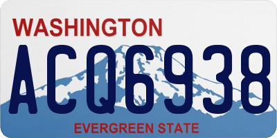 WA license plate ACQ6938