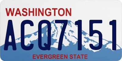 WA license plate ACQ7151