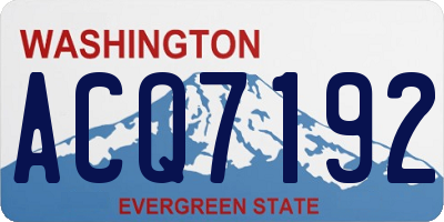 WA license plate ACQ7192