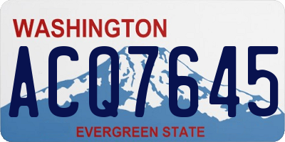WA license plate ACQ7645
