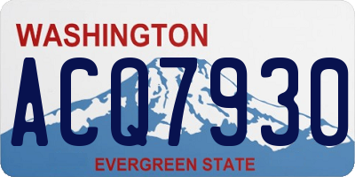 WA license plate ACQ7930