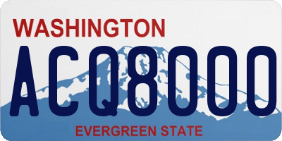 WA license plate ACQ8000