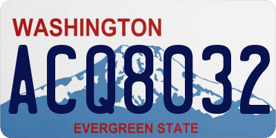 WA license plate ACQ8032