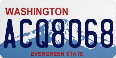 WA license plate ACQ8068