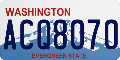 WA license plate ACQ8070