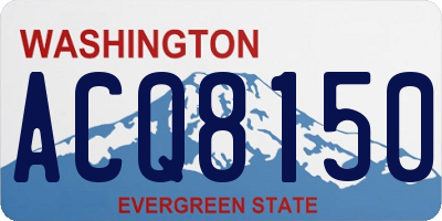 WA license plate ACQ8150