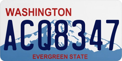 WA license plate ACQ8347