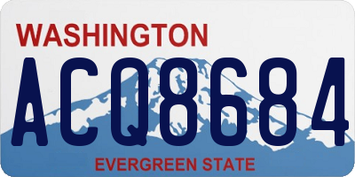 WA license plate ACQ8684
