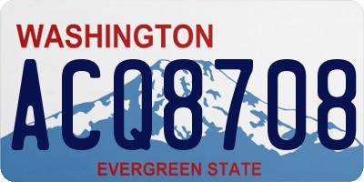 WA license plate ACQ8708
