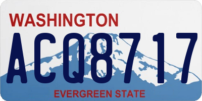 WA license plate ACQ8717