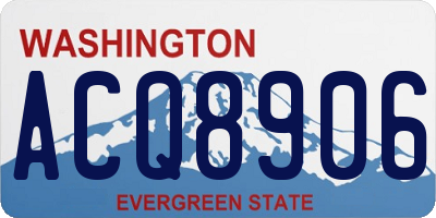 WA license plate ACQ8906