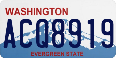 WA license plate ACQ8919
