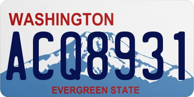 WA license plate ACQ8931