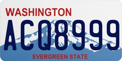 WA license plate ACQ8999