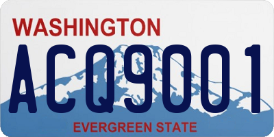 WA license plate ACQ9001
