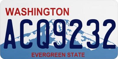 WA license plate ACQ9232