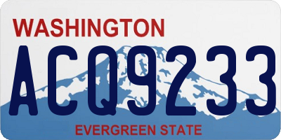 WA license plate ACQ9233