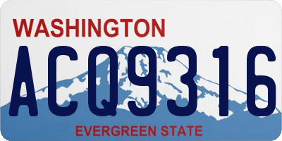 WA license plate ACQ9316