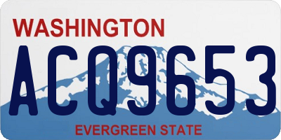 WA license plate ACQ9653